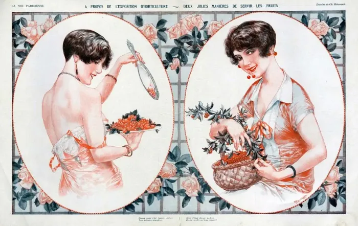 Framed Print : La Vie Parisienne 1927 1920s France cc cherries erotica mirrors Framed Print : La Vie Parisienne 1927 1920s France cc cherries erotica mirrors