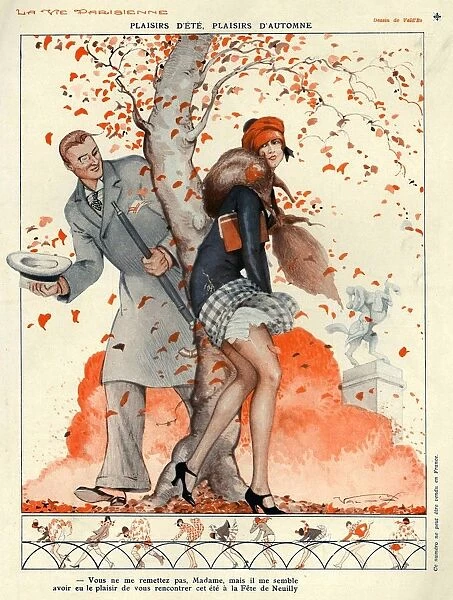 La Vie Parisienne 1929 1920s France cc autumn seasons leaves coats hats mens womens