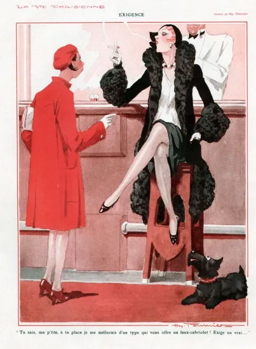 Framed Print : La Vie Parisienne 1929 1920s France cc women smoking bars dogs snobs womens coats Framed Print : La Vie Parisienne 1929 1920s France cc women smoking bars dogs snobs womens coats