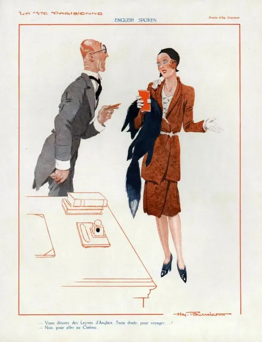 Framed Print : La Vie Parisienne 1930 1930s France cc bosses secretaries