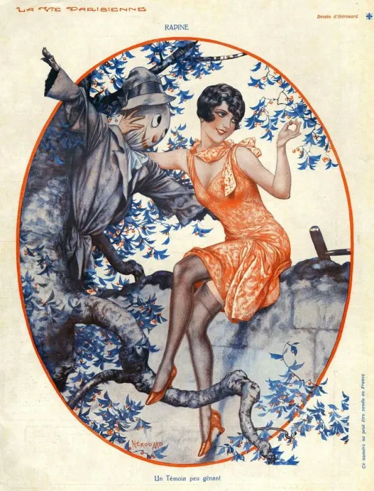 Framed Print : La Vie Parisienne 1930 1930s France Herouard scarecrows erotica picking berries Framed Print : La Vie Parisienne 1930 1930s France Herouard scarecrows erotica picking berries
