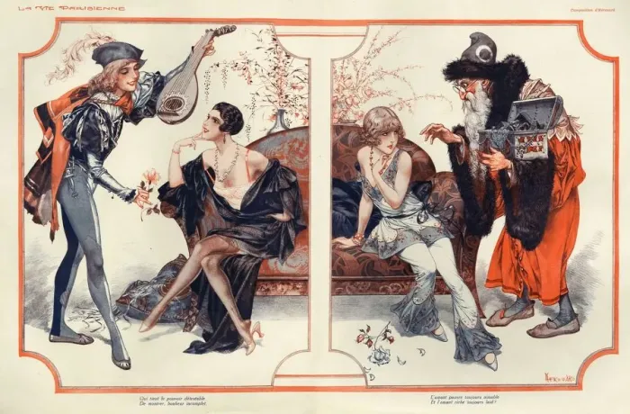 Framed Print : La Vie Parisienne 1931 1930s France cc admirers unwanted advances unrequited lute Framed Print : La Vie Parisienne 1931 1930s France cc admirers unwanted advances unrequited lute