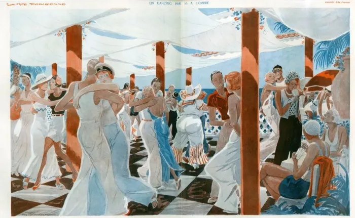 Framed Print : La Vie Parisienne 1931 1930s France cc dance party summer partygoers Framed Print : La Vie Parisienne 1931 1930s France cc dance party summer partygoers