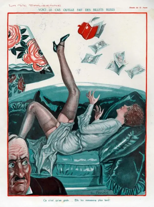 Framed Print : La Vie Parisienne 1931 1930s France cc money erotica stockings underwear hosiery Framed Print : La Vie Parisienne 1931 1930s France cc money erotica stockings underwear hosiery