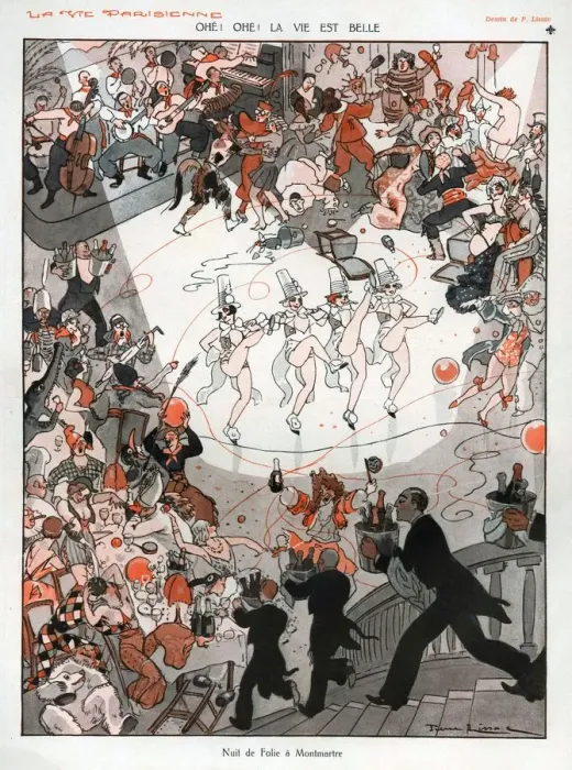 Framed Print : La Vie Parisienne 1931 1930s France cc party can-can cancan dance partygoers night Framed Print : La Vie Parisienne 1931 1930s France cc party can-can cancan dance partygoers night