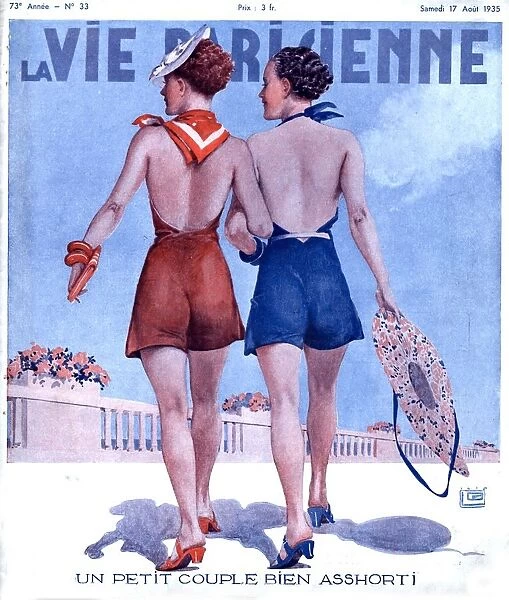 La Vie Parisienne 1935 1930s France magazines womens walking glamour swimwear bathing