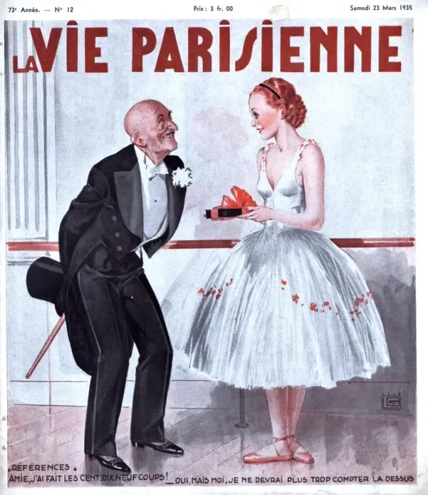 Framed Print : La Vie Parisienne 1935 1930s France magazines mens womens ballet dancers gifts presents