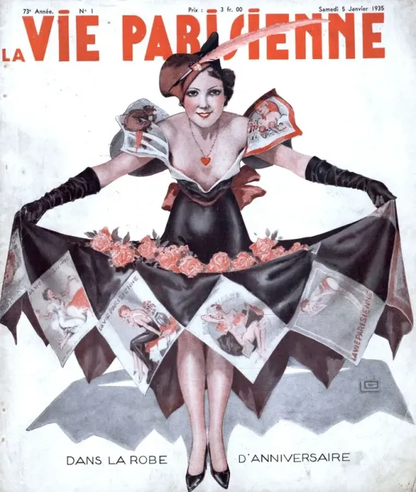 Framed Print : La Vie Parisienne 1935 1930s France magazines womens glamour dresses