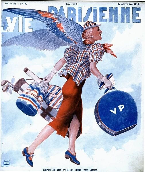 La Vie Parisienne 1936 1930s France magazines wings holidays flying luggage
