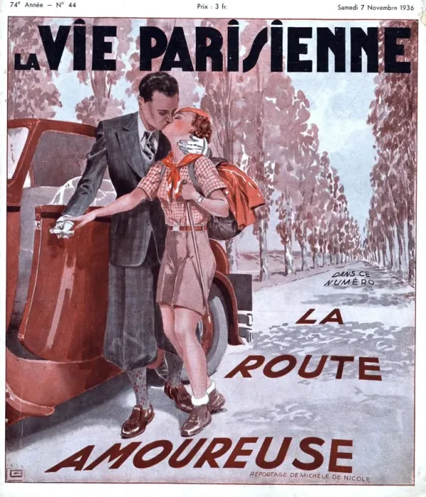 Framed Print : La Vie Parisienne 1936 1930s France magazines couples glamour kisses kissing avenues Framed Print : La Vie Parisienne 1936 1930s France magazines couples glamour kisses kissing avenues