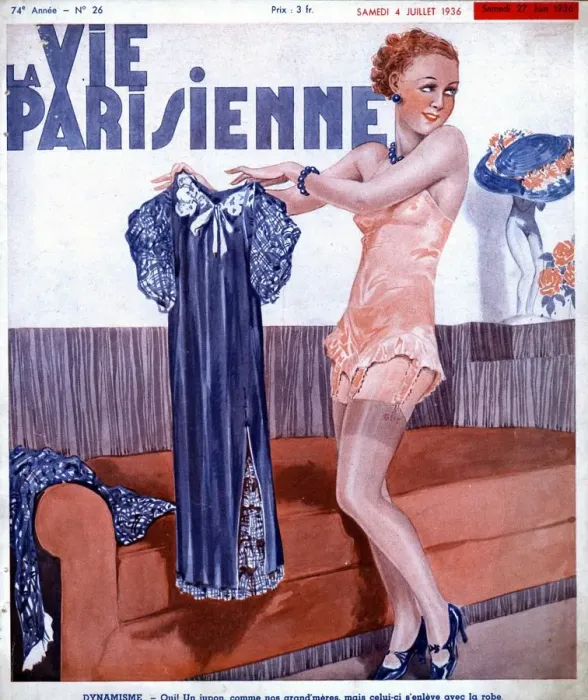 Framed Print : La Vie Parisienne 1936 1930s France magazines dressing undressing womens dresses Framed Print : La Vie Parisienne 1936 1930s France magazines dressing undressing womens dresses