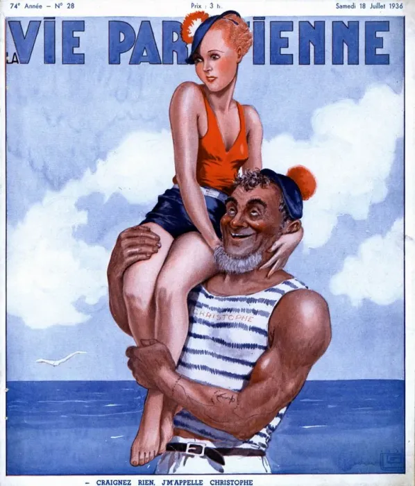 Framed Print : La Vie Parisienne 1936 1930s France magazines erotica sailors swimwear fashion womens Framed Print : La Vie Parisienne 1936 1930s France magazines erotica sailors swimwear fashion womens