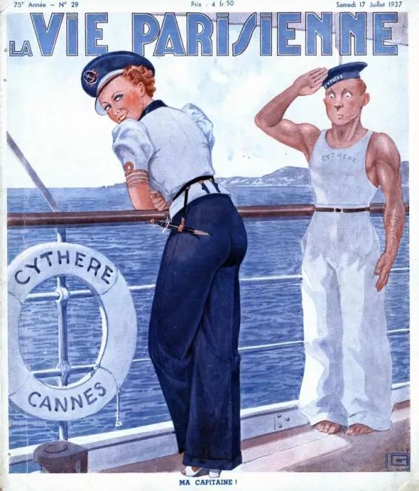 Framed Print : La Vie Parisienne 1937 1930s France magazines ships sailing boats navy sailors glamour Framed Print : La Vie Parisienne 1937 1930s France magazines ships sailing boats navy sailors glamour