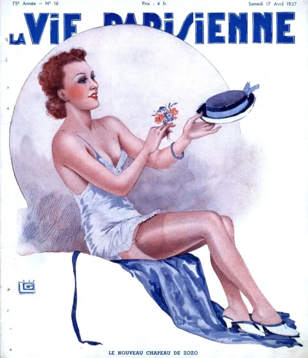 Framed Print : La Vie Parisienne 1937 1930s France magazines womens underwear hats glamour Framed Print : La Vie Parisienne 1937 1930s France magazines womens underwear hats glamour