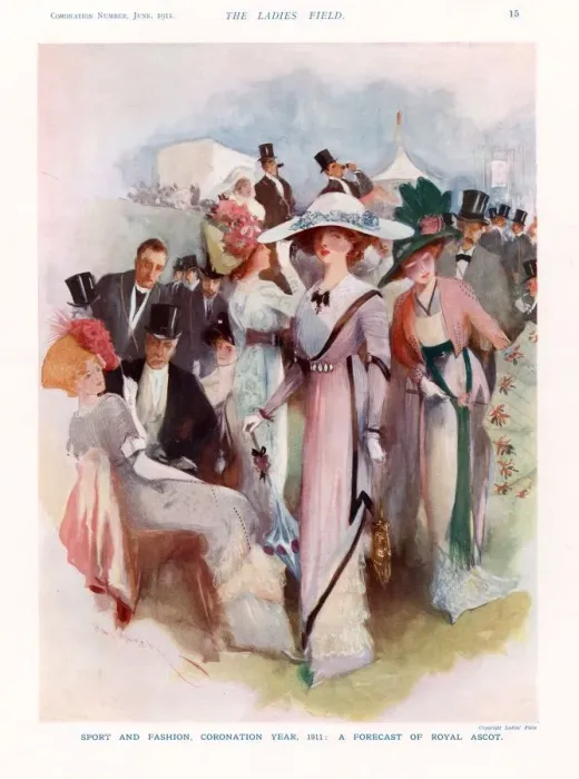 Framed Print : The Lady 1911 1910s UK cc royal ascot horses racing womens spectators the races Framed Print : The Lady 1911 1910s UK cc royal ascot horses racing womens spectators the races
