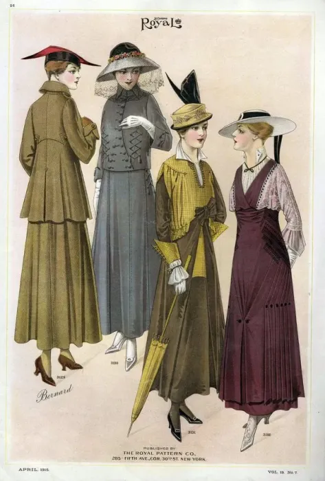Framed Print : Le Costume Royal 1915 1910s USA cc womens