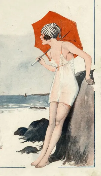 Framed Print : Le Sourire 1919 1900s France unbrellas underwear slips petticoats erotica holidays Framed Print : Le Sourire 1919 1900s France unbrellas underwear slips petticoats erotica holidays