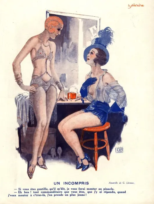 Framed Print : Le Sourire 1920s France erotica glamour showgirls strippers dressing rooms illustrations Framed Print : Le Sourire 1920s France erotica glamour showgirls strippers dressing rooms illustrations