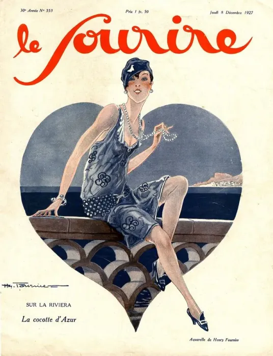 Framed Print : Le Sourire 1920s France glamour art deco magazines
