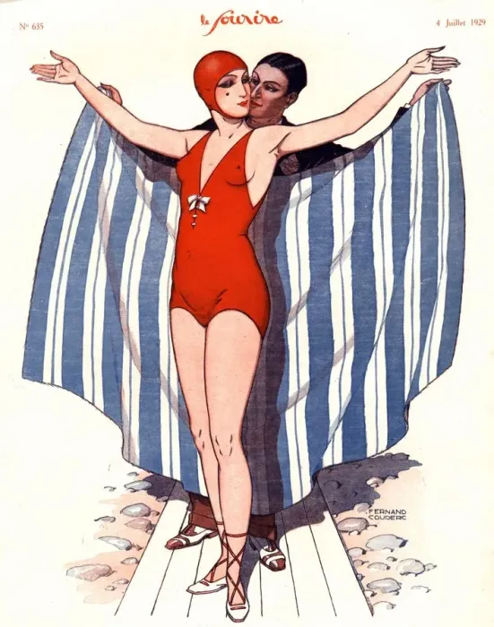 Framed Print : Le Sourire 1920s France glamour holidays swimwear swim suits swimming costumes womens Framed Print : Le Sourire 1920s France glamour holidays swimwear swim suits swimming costumes womens