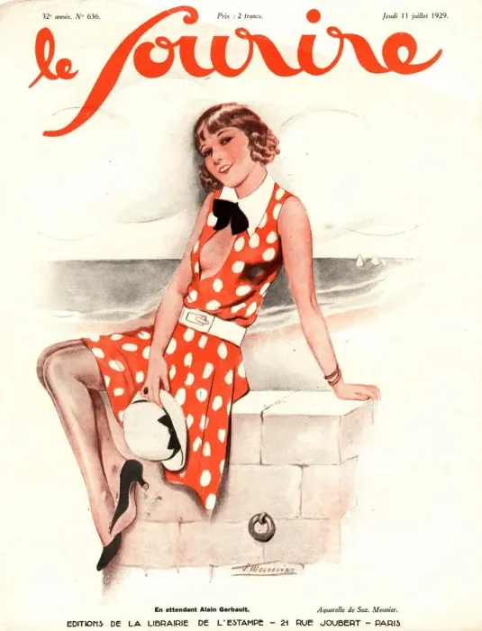 Framed Print : Le Sourire 1920s France holidays glamour seaside sunbathing relaxing magazines Framed Print : Le Sourire 1920s France holidays glamour seaside sunbathing relaxing magazines