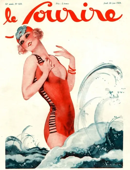 Framed Print : Le Sourire 1929 1920s France holidays glamour swimwear swim suits swimming costumes Framed Print : Le Sourire 1929 1920s France holidays glamour swimwear swim suits swimming costumes