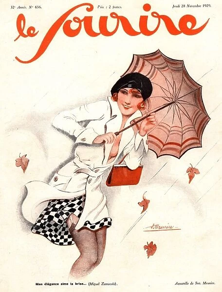 Le Sourire 1929 1920s France seasons autumn windy winds womens magazines