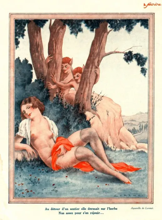 Framed Print : Le Sourire 1930s France glamour erotica daydreaming dreaming satyrs naked sleep magazines Framed Print : Le Sourire 1930s France glamour erotica daydreaming dreaming satyrs naked sleep magazines
