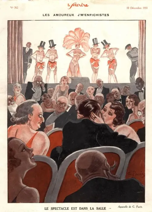 Framed Print : Le Sourire 1930s France glamour kissing audiences striptease erotica magazines Framed Print : Le Sourire 1930s France glamour kissing audiences striptease erotica magazines