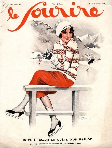 Le Sourire 1930s France ice skating winter sport womens magazines