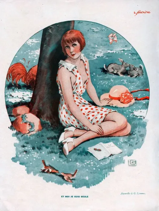 Framed Print : Le Sourire 1931 1930s France erotica Spring seasons illustrations Framed Print : Le Sourire 1931 1930s France erotica Spring seasons illustrations