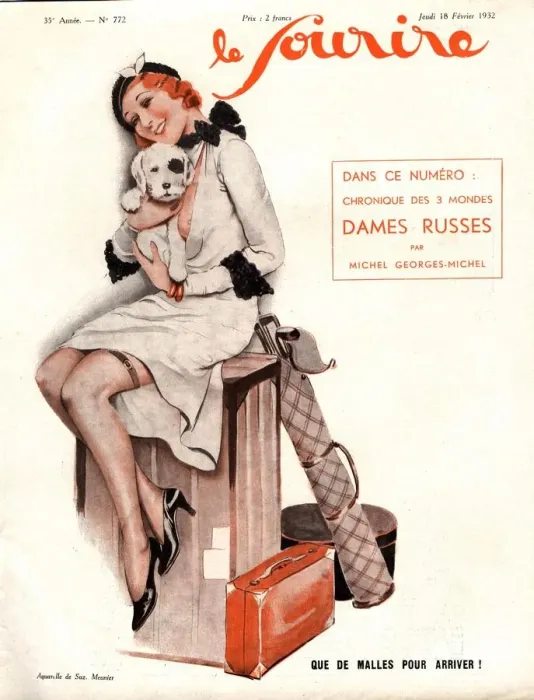 Framed Print : Le Sourire 1932 1930s France holidays erotica womens magazines clothing clothes