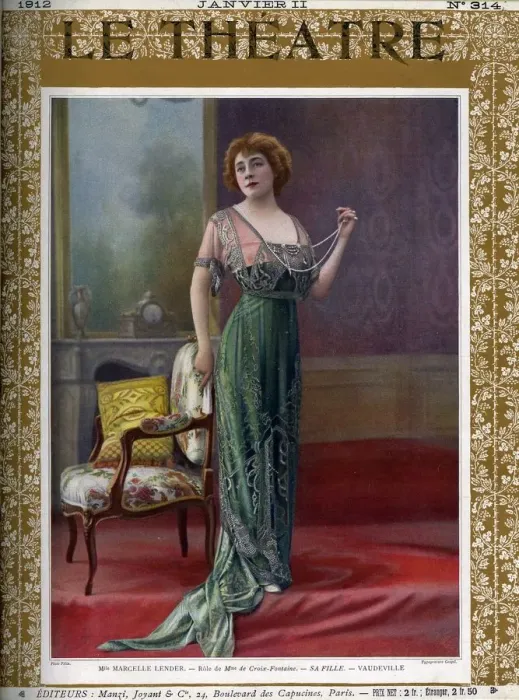 Framed Print : Le Theatre 1912 1910s France magazines dresses womens portraits