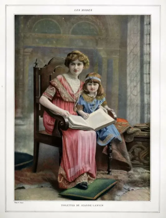 Framed Print : Les Modes 1911 1910s France cc books mothers and daughters reading Framed Print : Les Modes 1911 1910s France cc books mothers and daughters reading