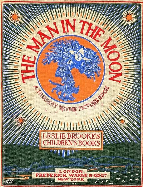 The Man In The Moon 1920s UK mcitnt illustrations childrens nursery rhymes childrens