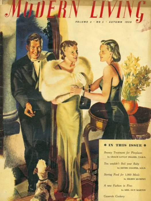 Framed Print : Modern Living 1938 1930s UK dinners parties first issue magazines