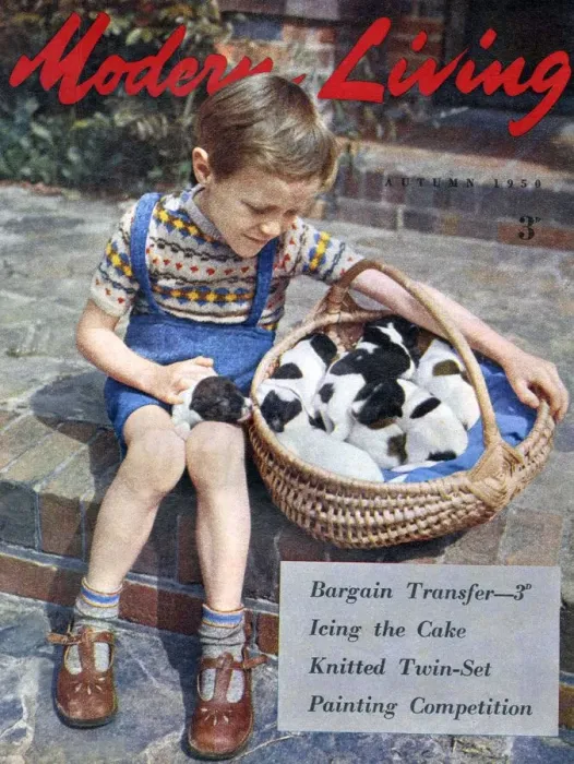 Framed Print : Modern Living 1950 1950s UK magazines dogs puppy puppies
