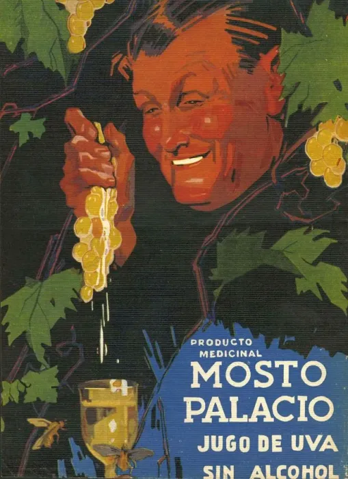 Framed Print : Mosto Palacio 1934 / 35 1930s Spain wine alcohol grapes fruit cc Framed Print : Mosto Palacio 1934 / 35 1930s Spain wine alcohol grapes fruit cc