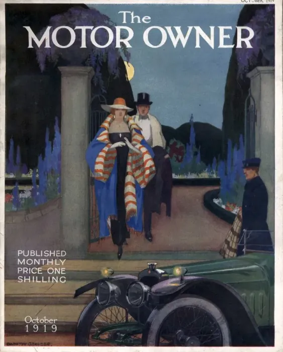 Framed Print : The Motor Owner 1919 1910s UK cars evening dress magazines Framed Print : The Motor Owner 1919 1910s UK cars evening dress magazines