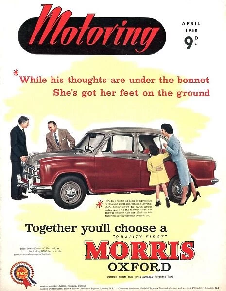 Motoring 1958 1950s UK cars morris oxford magazines family