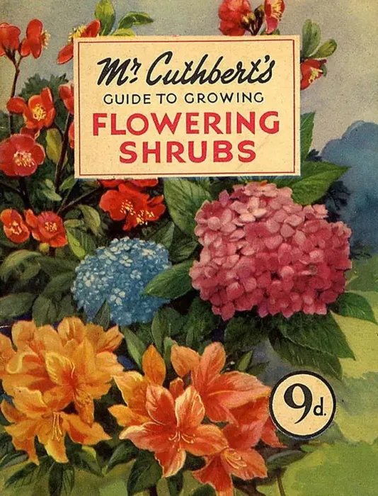 Framed Print : Mr Cuthberts Guide To Flowering 1953 1950s UK mcitnt flowers seeds flowers Cuthberts