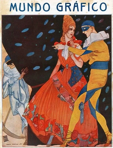 Mundo Grafico 1920s Spain cc magazines carnivals masquerade clowns pierrot death