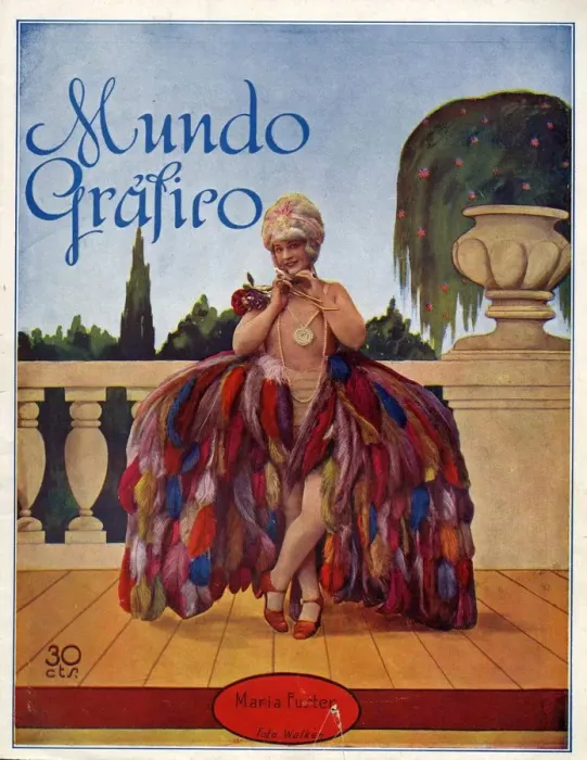 Framed Print : Mundo Grafico Spain cc magazines exotic costumes feathers womens