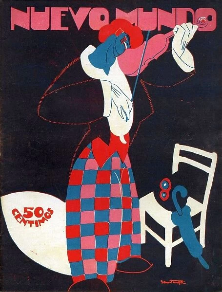 Nuevo Mundo 1924 1920s Spain cc magazines violins playing instruments clowns musical