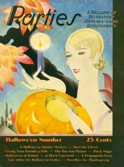 Framed Print : Parties 1929 1920s USA Halloween magazines art deco