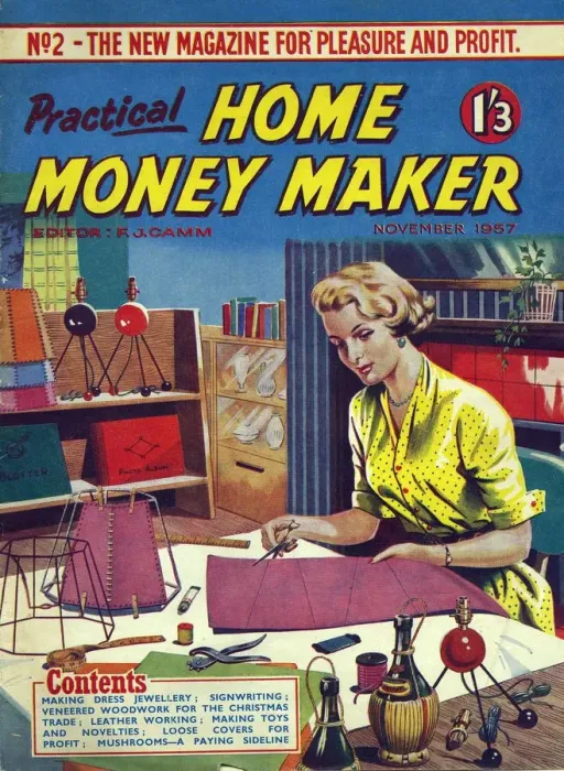 Framed Print : Practical Home Money Maker 1957 1950s UK DIY do it yourself home improvement magazines