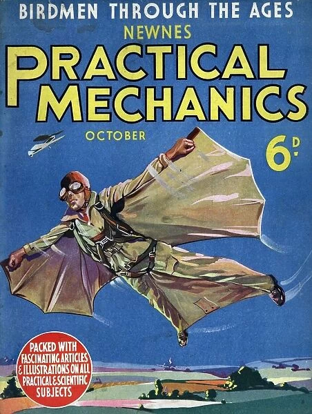 The Practical Mechanics 1930s UK bird man bird-man birdman visions of the future
