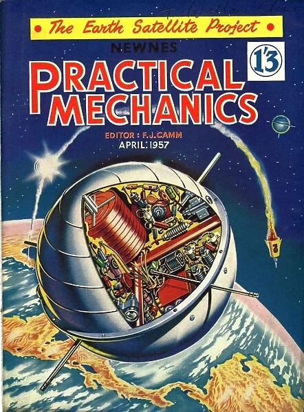 Practical Mechanics 1950s UK visions of the future satellites earth space planets