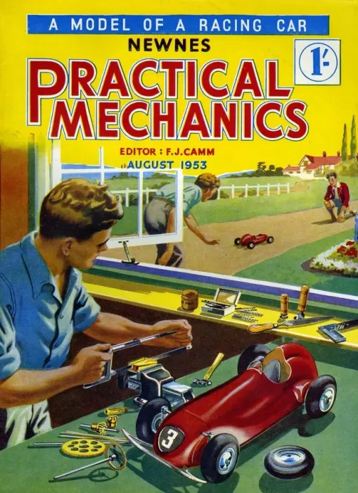 Framed Print : Practical Mechanics 1953 1950s UK magazines model cars