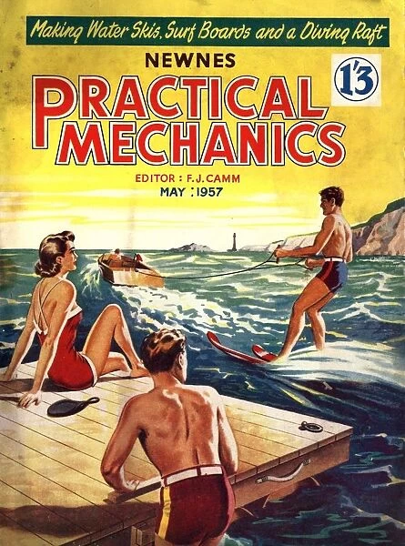 Practical Mechanics 1957 1950s UK water skiing magazines